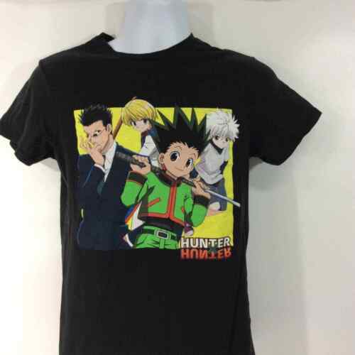 Hunter X Hunter in Kanji Characters with Gon, Killua, Kurapika and Leorio  Mens and Womens Short Sleeve T-Shirt (Black, S-XXL)