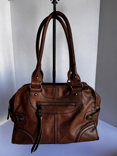 SCARLETON GORGEOUS LG HANDBAG, BROWN WITH "WASHED LEATHER" EXTERIOR, SUPER CLEAN - Picture 2 of 22