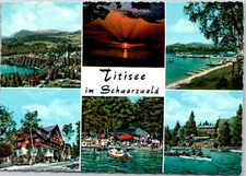 Beautiful Lake Boating People Beach Sunset Titisee Schwarzwald Germany VTG PC