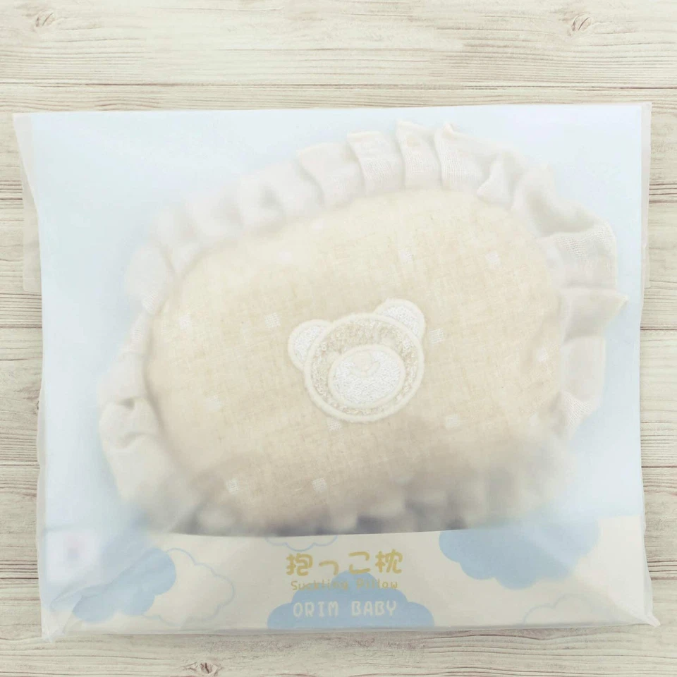 Baby Hug Pillow 8.7x5.5in Organic Cotton 100% JAPAN IMABARI Beige Soft Touch Foto 4 de 4