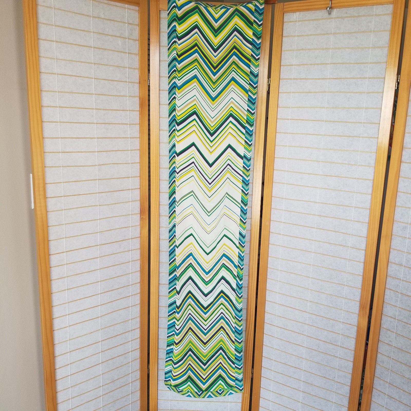 Anne Klein Silk Scarf Rectangular Long Chevron Bl… - image 8