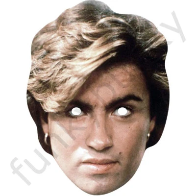 FUNKYBUNKY George Michael 1980's Celebrity Card Face Mask - Ready To Wear - Fancy Dress