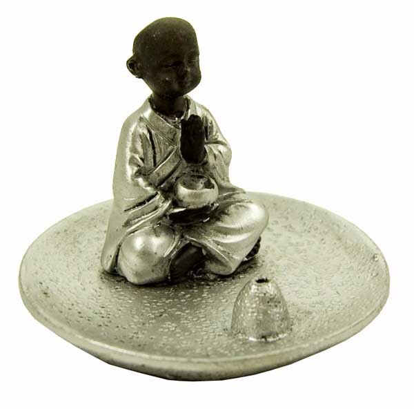 Monk Sitting On Incense Tray Silver Colour 6.2X6.2X6.8cm 12 PC Monk Sitting On Incense Tray Silver Colour 6.2X6.2X6.8cm 12 PC
