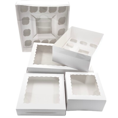 Tortenschachteln Cupcake Box Bento Tortenschachteln mit Fensterdeckel für Geburtstag Hochzeit