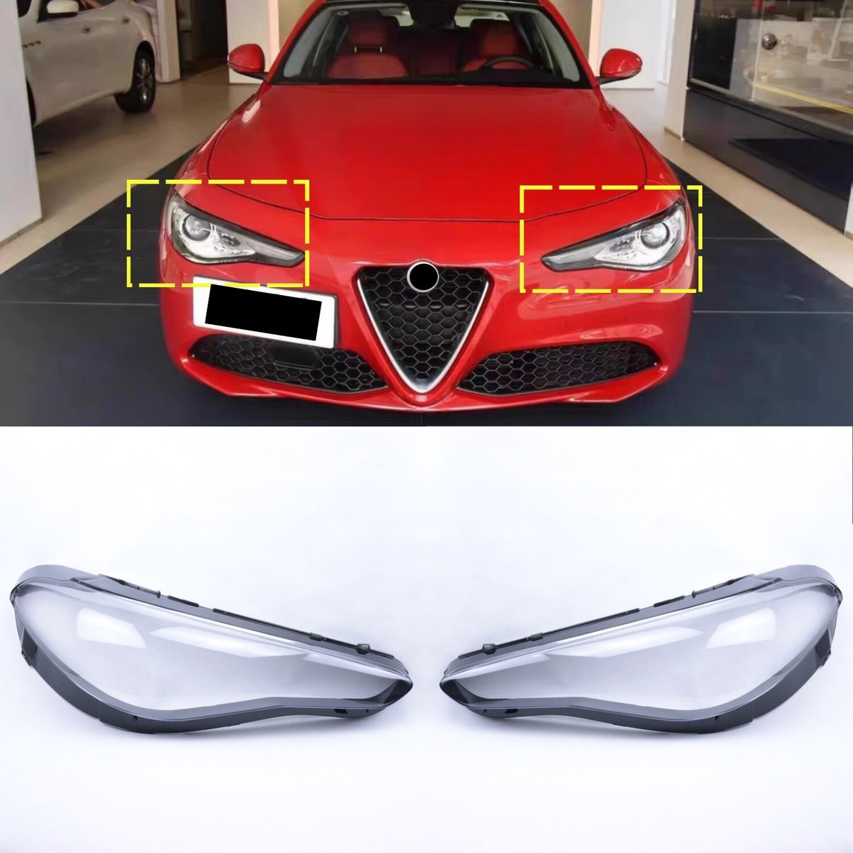For Alfa Romeo Stelvio 2017-2021 22 Left+Right Headlight Clear