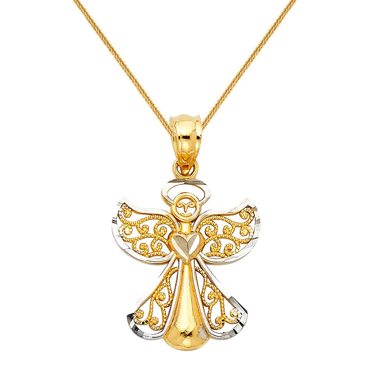 14k gold online angel necklace
