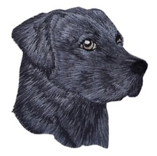 Black Lab Applique Patch - Embroidered Labrador Retriever Dog Badge 2-3/8