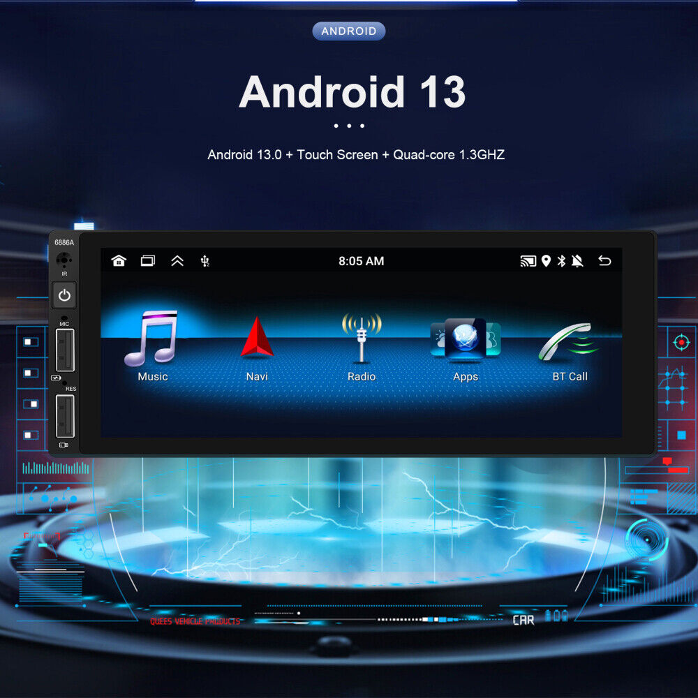 7" Android13 Autoradio Carplay GPS Navi WiFi Bluetooth USB 1DIN RDS 2+64G Kamera