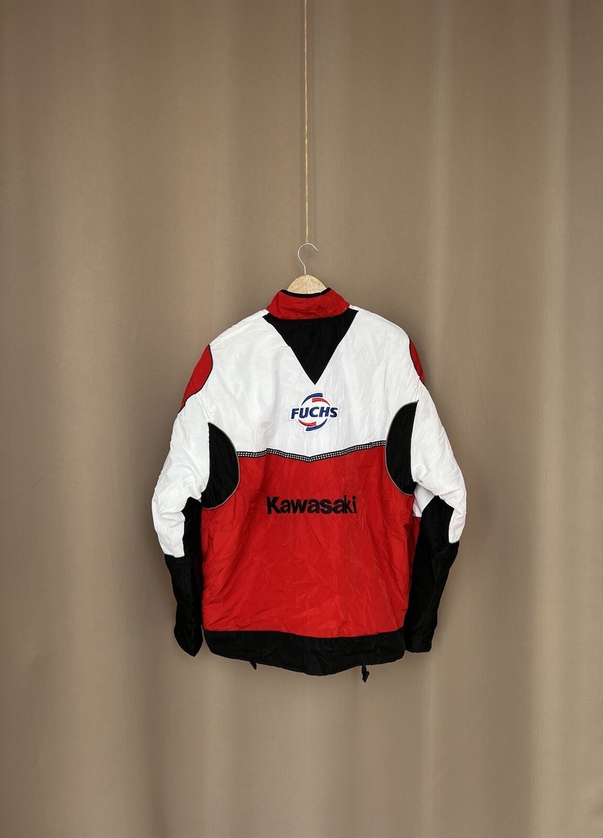 Kawasaki Racing Team Jacket White-Red Vintage Full Zip Size XL | eBay