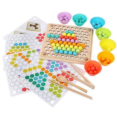 Hands Brain Training Clip Beads Kid Montessory Game Educational Puzzle Toy Motor