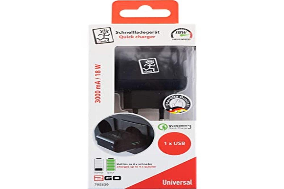 2GO Ladegerat 18W Quick-Charge 3.0 1x USB-A sch NUOVO