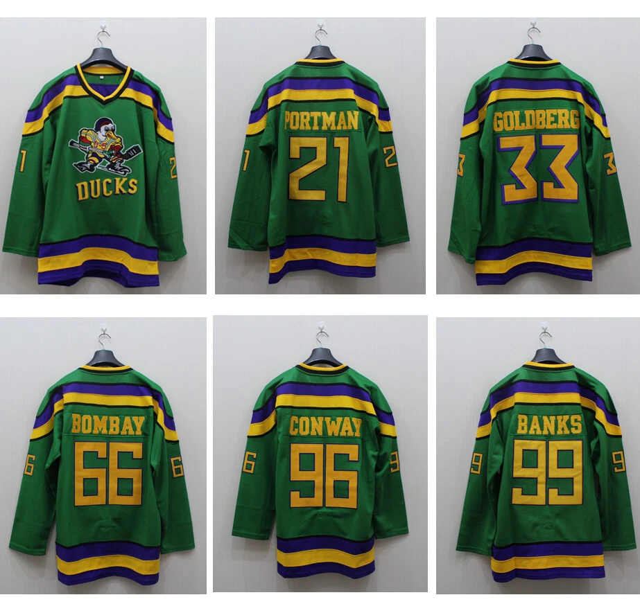 The Mighty Ducks Movie Goldberg Custom Hockey Jersey white 