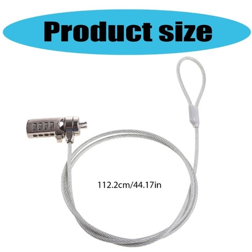 4 Digit Password Security Lock Chain Laptop Anti-Theft Lock Easy Installation - Photo 8/11