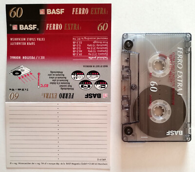 Mc BASF Ferro Extra I 60 Musikkassette Vintage Compact Audio Cassette Gebraucht G