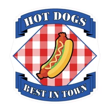 Food Truck Decals Hot Dogs Best in Town Style A Concession Concession Sign Blue