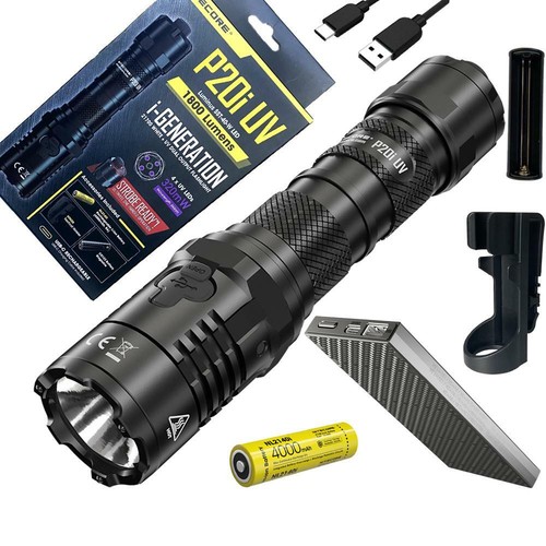 Nitecore P20i UV Rechargeable Flashlight w/Holster, Battery & 10000mAh Powerbank