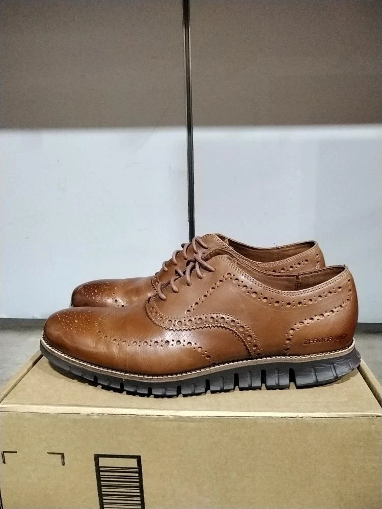 Men's zerøgrand wingtip oxford cheap british tan