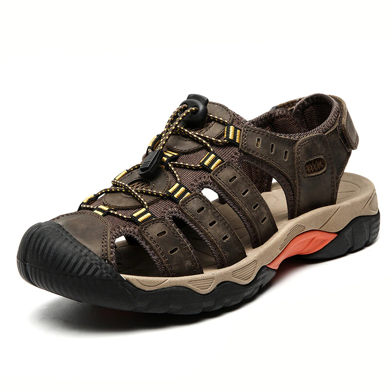 Mens Summer Leather Sandals Hiking Trekking Sandals Beach Shoes Roman Style  NEW! | eBay