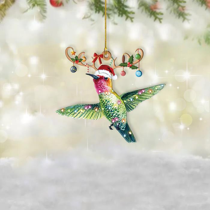 Hummingbird Christmas Ornament  Hummingbird Reindeer Ornament  Hummingbird Xmas