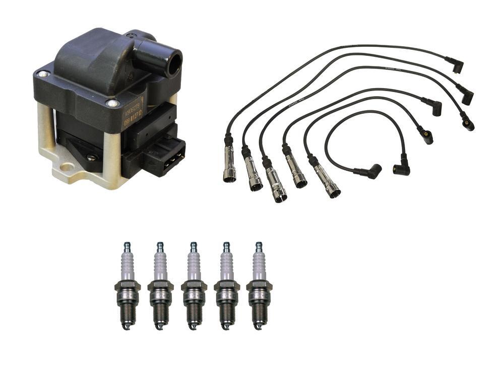 Denso Ignition Coil and Spark Plugs Wire Kit 7mm 5 Pieces Gap 0.032