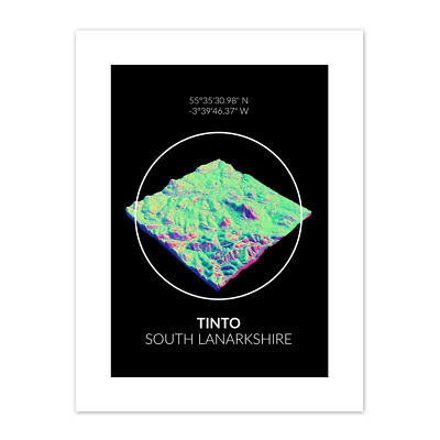 Tinto Mountain Topography LanarkshireScotland Canvas Art Print