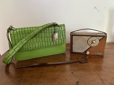 Borsa Donna In Vera Pelle Stampa Pitone Media Colore Verde Lime