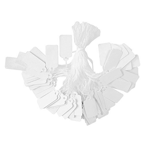 500 Stück Preisschilder mit Schnur Papier Hängeetiketten beschreibbare Displayetiketten - Bild 1 von 6