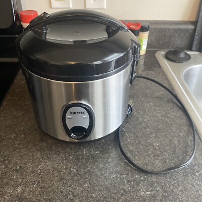 Aroma Cup Rice Cooker Stainless Steel ARC-904SB Good USED Free
