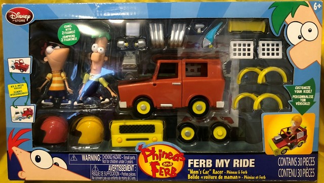 Disney Phineas & Ferb Ferb My Ride Vehicle Playset Moms Car Racer 30pcs NIB RARE | eBay