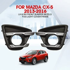 For Mazda CX-5 2013-2016 Front Bumper Bezels Fog Light Cover Frame Pair