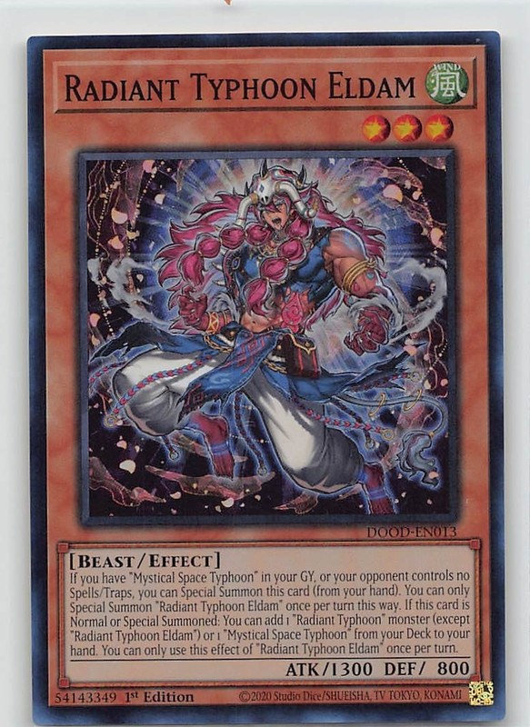 Radiant Typhoon Eldam DOOD-EN013 Super Rare 1st Edition YuGiOh Card