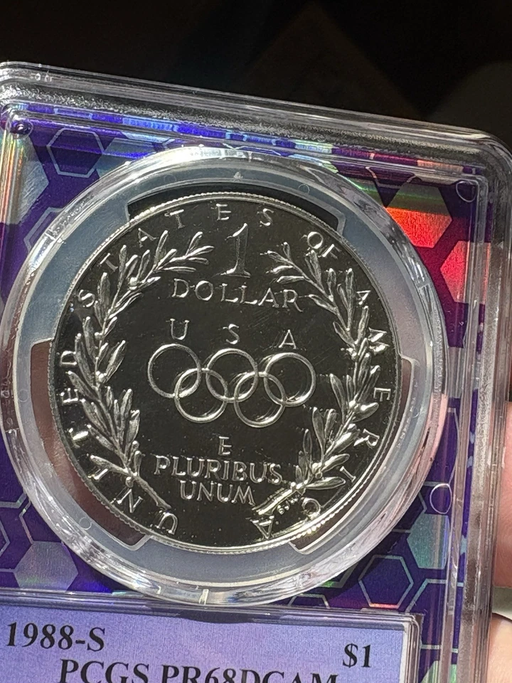 1988-S Olympiad Liberty PR68 DCAM Silver Dollar USA Olympic Coin Trader bea  - Image 2 of 4