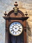 Vintage Antique USA Ansonia Regulator Wall Clock,2 Brass Weights,Walnut Case — photo 2