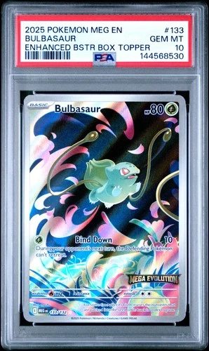 2025 POKEMON MEG EN-MEGA EVOLUTION ENHANCED BOOSTER BOX TOPPER BULBASAUR PSA 10