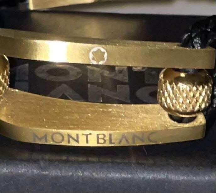 Браслет Montblanc тканый кожаный нержавеющая сталь черный - Изображение 2 из 3