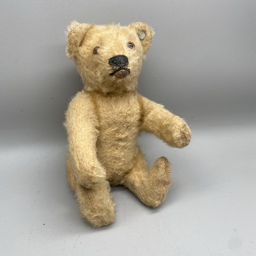 Antique German Steiff Teddy Bear Straw-stuffed Mohair Jointed Toy w/Button