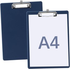 A4 Klemmbrett 2er-Set mit Stifthalter, Blau, ...