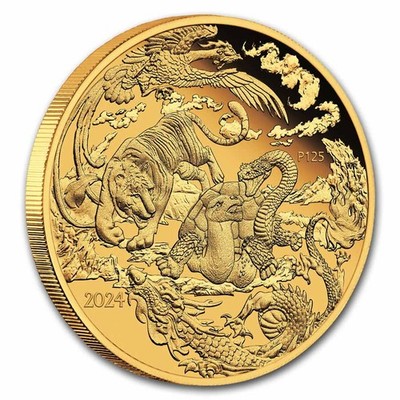 2024 AUS 1 oz Gold Chinese Myths & Legends Four Guardians Proof | eBay