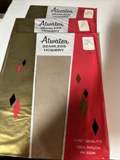 Vintage 1960s Beautiful Stockings Lot of 3 Seamless Nylons Sz 10 NOS Atwater