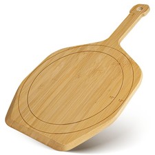 Pizza Peel,12in Natural Bamboo Wooden Pizza Paddle Spatula Pizza Peel Board Cutt