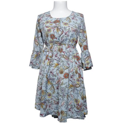 Express Design Studio, Kleid, Größe: M, Blau/Mehrfarbig, Blumen, Damen #Yz8