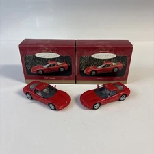 Lot 2 Corvette`1997`Torch Red-America's GM-Sports Car,Hallmark Ornament