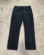 Vintage Levis 501-0660 Jeans Men 36x32 Black Button Fly Straight Made In USA 90s