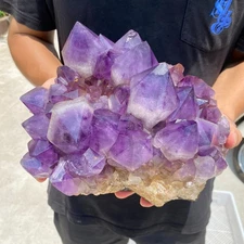 12.8lb Natural Amethyst cluster Quartz crystal point mineral specimen Healing