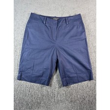 Talbots Womens Navy Blue Chino Shorts Size 6 Mid Rise Cotton Blend Shorts