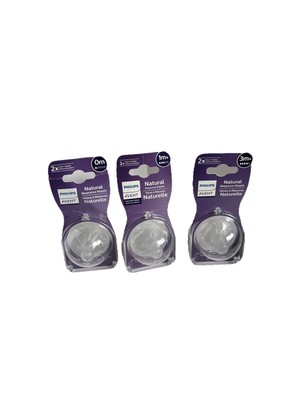 Philips Avent Natural Response Bottle Nipples Pack Of One Each (6Total) 0-3M+