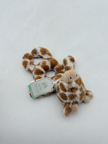 Jellycat Rassel Giraffe Ring Plüsch Baby braun gepunktet Griff Entwicklung Spielzeug Etiketten - Bild 3 von 10
