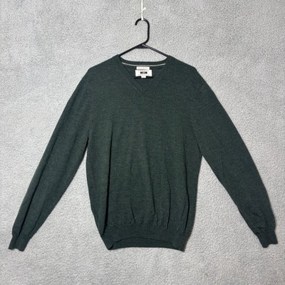Joseph Abboud Mens XL Forest Green Extra Fine Merino Wool V-Neck Sweater