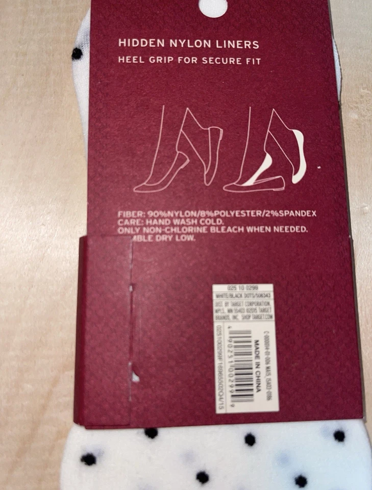 MERONA Peep-toe Branco Preto Bolinhas HTF Y2K Forros Inserir Meia Alternativa O/S - Imagem 3 de 3