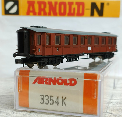 Spur N, ARNOLD 3354 K, 2/3.Kl. Schnellzugwagen BBCü, K.W.St.E., Epoche I, OVP.